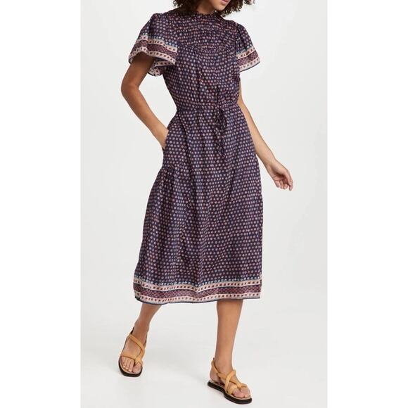 NEW! Birds of Paradis by Trovata Nancy Print S/S Dress Size XSmall Flowers - Picture 1 of 16